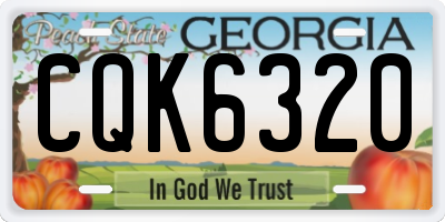 GA license plate CQK6320