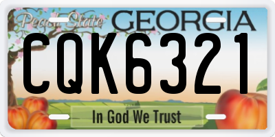 GA license plate CQK6321