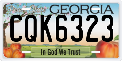 GA license plate CQK6323