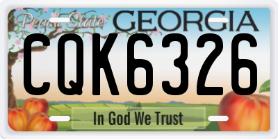 GA license plate CQK6326