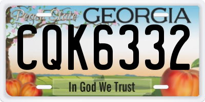 GA license plate CQK6332