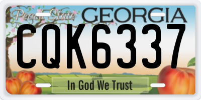 GA license plate CQK6337