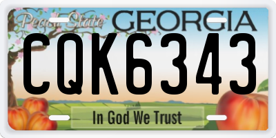 GA license plate CQK6343