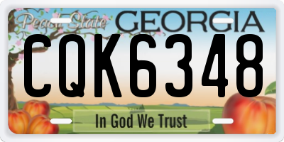 GA license plate CQK6348