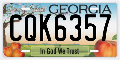 GA license plate CQK6357