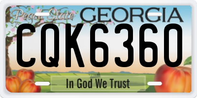 GA license plate CQK6360