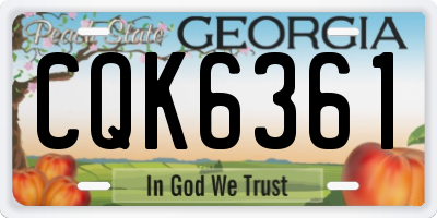 GA license plate CQK6361