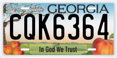GA license plate CQK6364