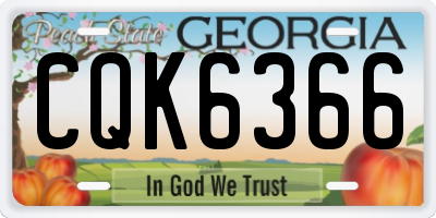 GA license plate CQK6366