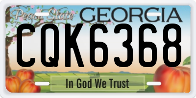 GA license plate CQK6368