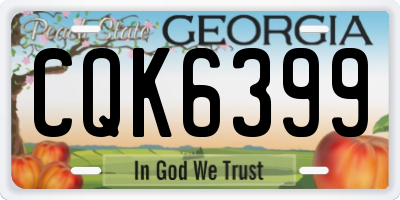 GA license plate CQK6399
