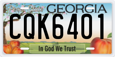 GA license plate CQK6401