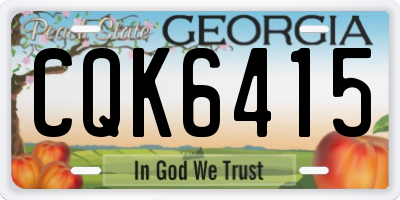 GA license plate CQK6415