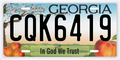 GA license plate CQK6419