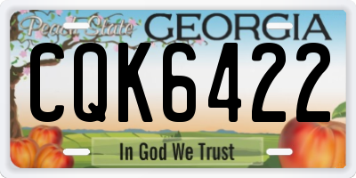 GA license plate CQK6422