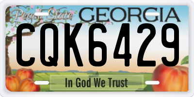 GA license plate CQK6429