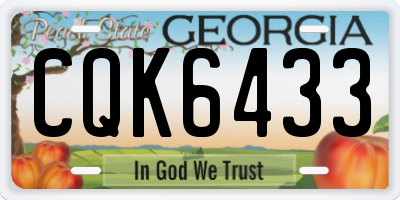 GA license plate CQK6433