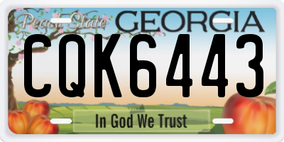 GA license plate CQK6443