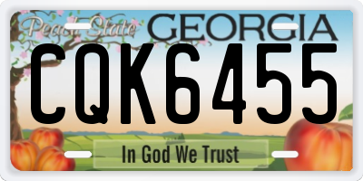 GA license plate CQK6455