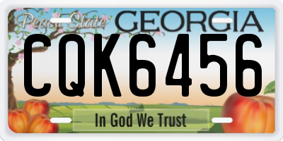 GA license plate CQK6456