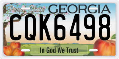 GA license plate CQK6498