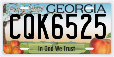 GA license plate CQK6525