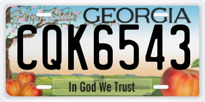 GA license plate CQK6543