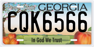 GA license plate CQK6566