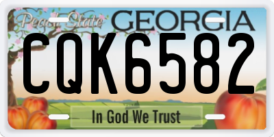 GA license plate CQK6582