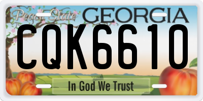 GA license plate CQK6610