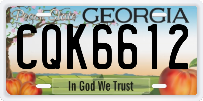 GA license plate CQK6612