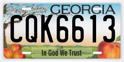 GA license plate CQK6613