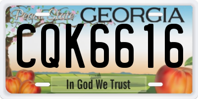 GA license plate CQK6616