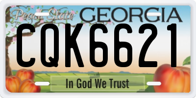 GA license plate CQK6621