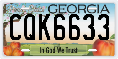 GA license plate CQK6633