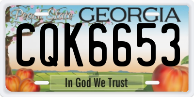 GA license plate CQK6653