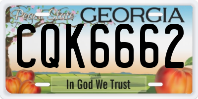 GA license plate CQK6662