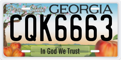 GA license plate CQK6663