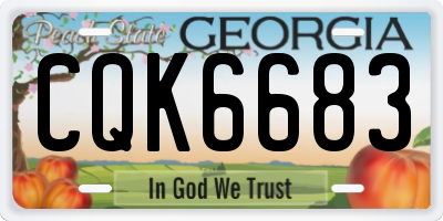 GA license plate CQK6683