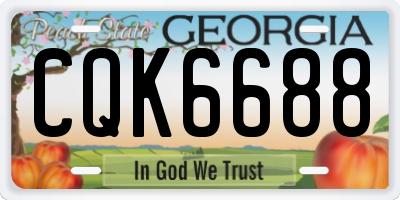 GA license plate CQK6688