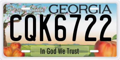 GA license plate CQK6722
