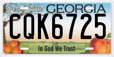 GA license plate CQK6725
