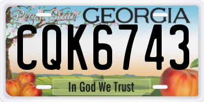 GA license plate CQK6743