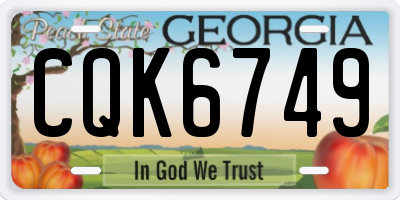 GA license plate CQK6749