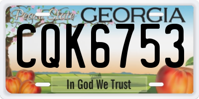 GA license plate CQK6753