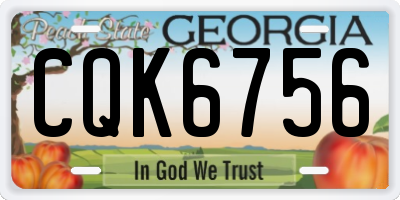 GA license plate CQK6756