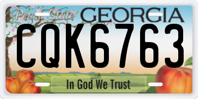 GA license plate CQK6763