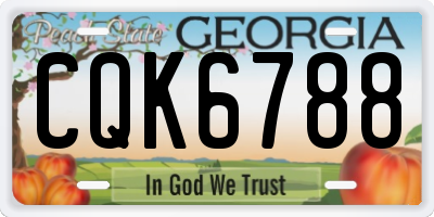 GA license plate CQK6788
