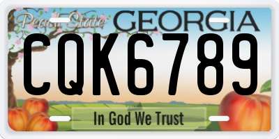GA license plate CQK6789