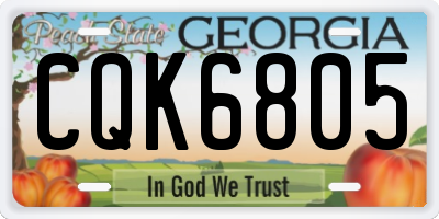 GA license plate CQK6805